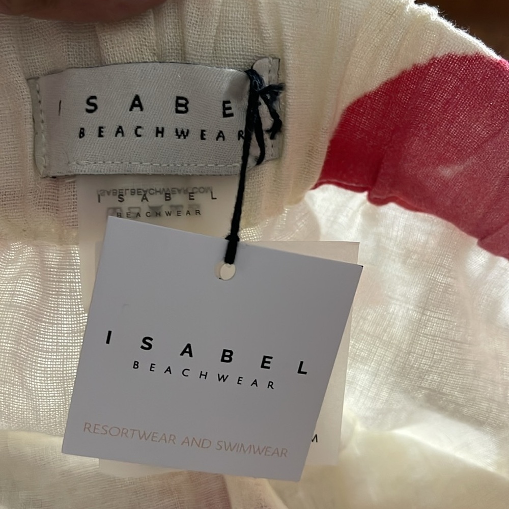 Isabel Beachwear linen blend pull on Cherry Pants small - Picture 10 of 10